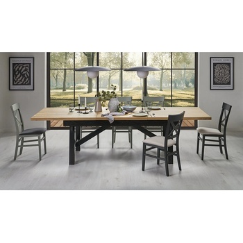 Halmar Разтегателна трапезна маса fiesta дъб натурален / черно