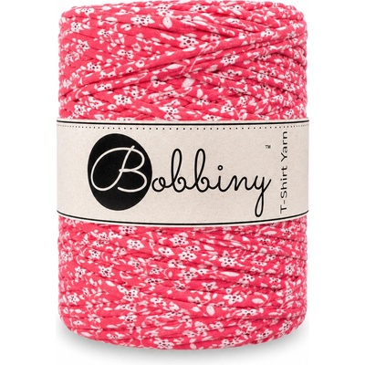 Bobbiny T-shirt yarn Bobbiny - T-shirt yarn: Korálová s drobnými kvítky