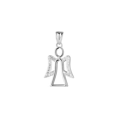 Evolution Group Stříbrný přívěsek anděl dekorovaný zirkony 14042.1