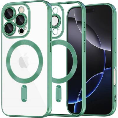 Techsuit Калъф за iPhone 16 Pro Max - Luxury Crystal MagSafe - Light Green
