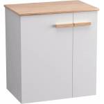 Krofam Комплект бели шкафове Krofam e-L_WOOD 59 см, кафяв плот Krofam e-L_WOOD 61 см (139-0007+139-0054)