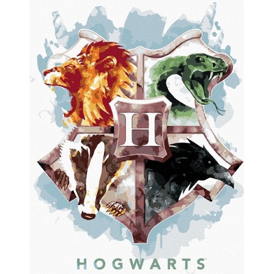 zuty Malování Podle Čísel Erb S Bradavickými Kolejemi Harry Potter 40 x 50 Cm Plátno 8596530239680