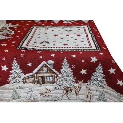 Mondo Vánoční gobelínový ubrus 90x90 cm Chenille IT029 Rudá 90x90 cm