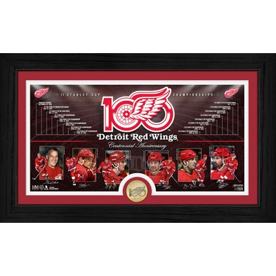 Highland Mint Sběratelská plaketa Detroit Red Wings NHL 100th bronze coin Timeline photo mint