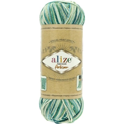 Alize Superwash Artisan 9001 zeleno modrá