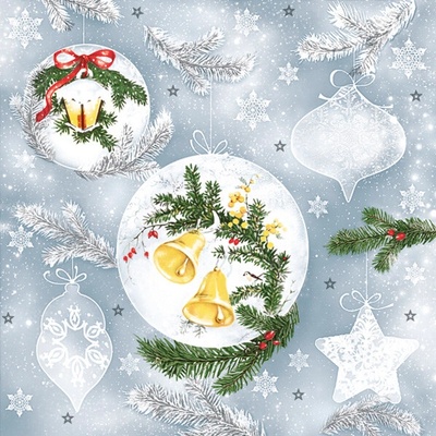 Daisy ubrousky vánoční Yellow Bells Bauble 3V 33x33 cm 20 ks