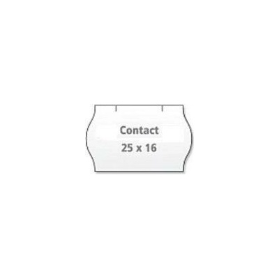 Etikety Contact 25x16 oblé biele