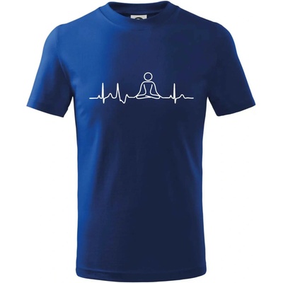 Ekg yoga tričko dětské bavlněné královská modrá