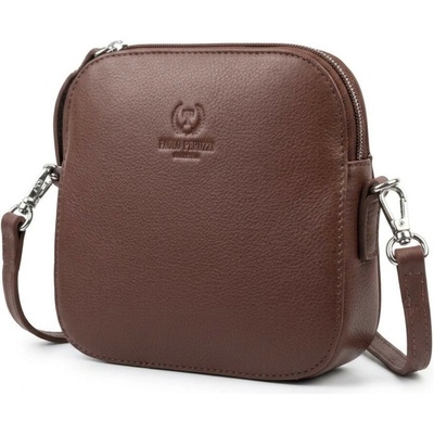 Čokoládovo hnedá dámska kožená crossbody kabelka Ansie