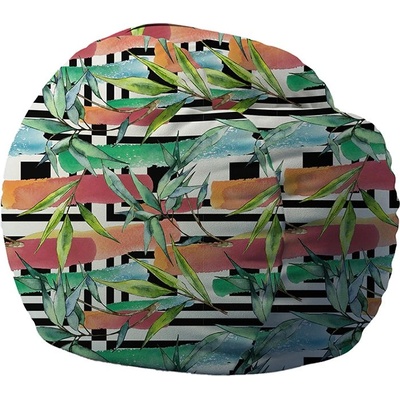 PUFRELAX Барбарон 400л. Matusalem, Painted Leaves, Перящ се калъф, Подходящ за деца, Пълнеж с микс от мемори пяна и дунапрен, принт (PUF-M-M-PTM-PLV)