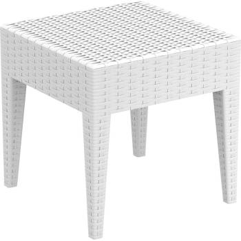 Horecano SI-Маса за шезлонг ратан 45x45x45cm. MIAMI БЯЛО (858) (014207)