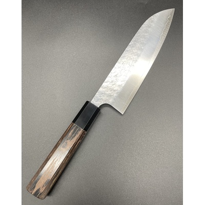 Yoshimi-Kato YUK 1035 Yoshimi Kato SG2 Bunka 170 с V-образна шарка, дръжка от абаносово дърво и бял накрайник