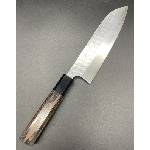 Yoshimi-Kato YUK 1035 Yoshimi Kato SG2 Bunka 170 с V-образна шарка, дръжка от абаносово дърво и бял накрайник