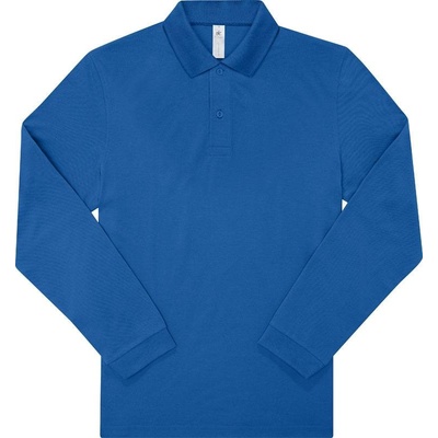 B&C My Polo 210 LSL Piqué polo tričko s dlhým rukávom modré royal