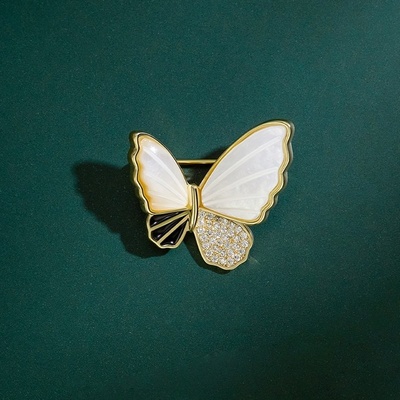 Éternelle exkluzivní brož se zirkony Antonella Gold motýl B2144/AL zlatá