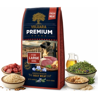 Velxara Premium Dog Adult Large Monoprotein Beef Meat 12 kg