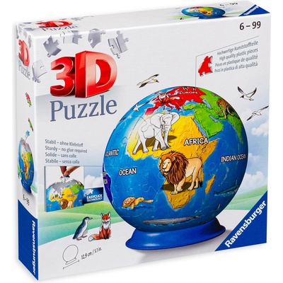 Ravensburger 3D пъзел Ravensburger от 72 части - Земята и животните по нея (11840)
