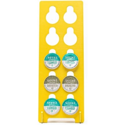 YOKI Дървена Поставка За 10 Капсули Nespresso Жълта