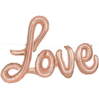 BALÓNEK fóliový LOVE Rose Gold