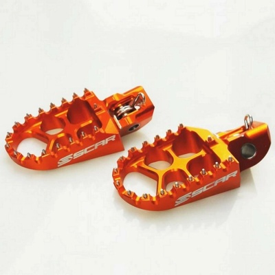 SCAR RACING stupačky řidiče hliníkové EVO KTM SX / SXF / EXC barva oranžová
