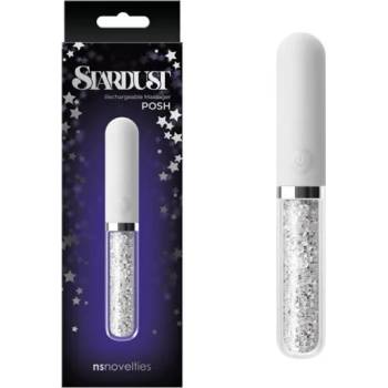 Image 1 of Мини вибратор, звезден прах, 12, 8см. - Stardust Posh White (NSTOYS0830)