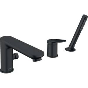 Duravit Wave - Смесител за ръба на ваната, монтаж с 3 отвора, матово черно WA5260000046 (WA5260000046)
