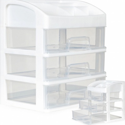 Organizér na kosmetiku zásuvkami a přihrádkami