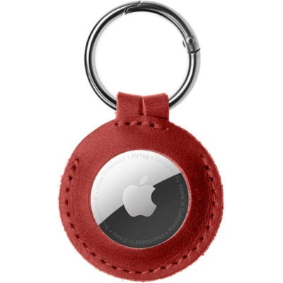 FIXED Case for AirTag z pravé hovězí kůže Red FIXWAT-C2-RD