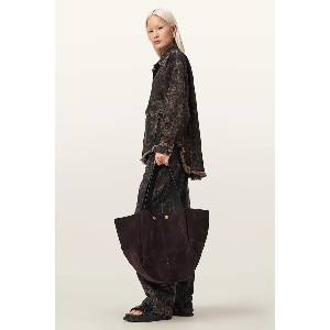AllSaints шопинг чанта дамска от велур ROSALIE (W715XD)