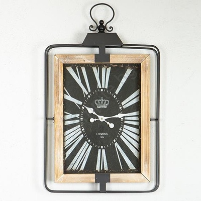 EUROLAMP Стенен часовник 1xAA 76x46 бежов/черен (EU0554)