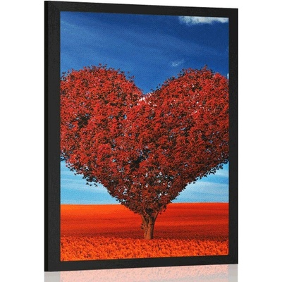 Plakát nádherný strom ve tvaru srdce - 40x60 black