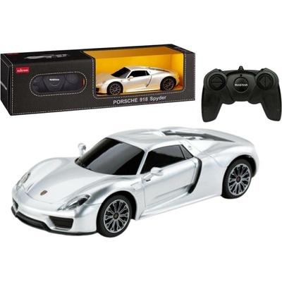 Rastar Závodné RC auto na diaľkové ovládanie Porsche 918 Spyder strieborné 1:24