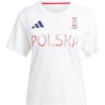 adidas Фланелка с къс ръкав Adidas Women's Poland Short Sleeve Performance Gym Top - White