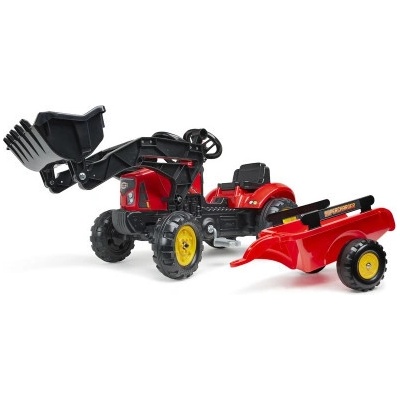 FALK Šlapací traktor SuperCharger s vlečkou a nakladačem červený Falk FA-2030M