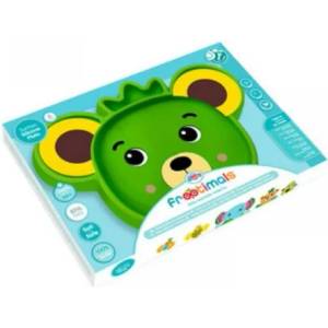 KIDS Силиконова чиния с разделения Frootimals Bubba Tropibear - с вакуумна основа, 3 отделения (FT00006)