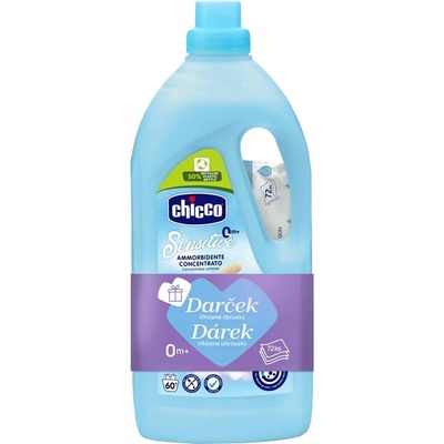 Chicco Aviváž koncentrovaná Sladký Pudr 1,5 l 60 PD + vlhčené ubrousky 72 ks