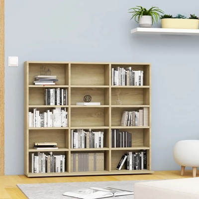vidaXL CD шкаф, дъб сонома, 100x23x89, 5 см, инженерно дърво (801790)
