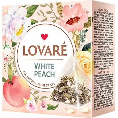 Lovaré White Peach biely čaj 15 pyramíd