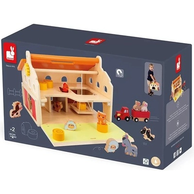 Janod Дървена играчка Janod - Ферма с животни и аксесоари (J03318)