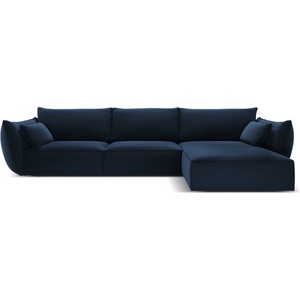 Mazzini Sofa Тъмносин кадифен ъглов диван (десен ъгъл) Vanda - Mazzini Sofas (MAZ_RC_51_F1_VANDA2)