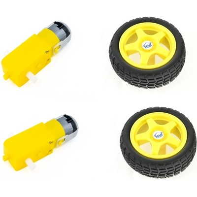 HWKITCHEN Sada 2ks kol a motorů s převodovkou pro Arduino robota HW385