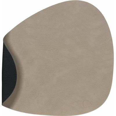 LIND Prostírání Curve BULL oboustranné teple šedá čermá kůže 37x44cm