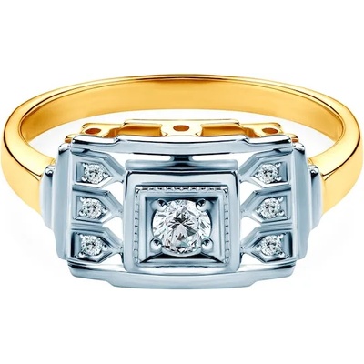 SAVICKI Пръстен Savicki: двуцветно злато, диаманти