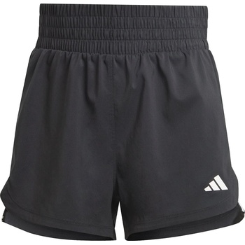 adidas Дамски къси панталони Adidas Pacer Training 3-Stripes Woven High-Rise Shorts Womens - Black/White