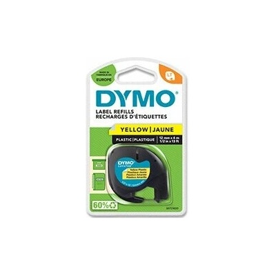 Dymo Letratag S0721620 - originální plastová páska - žlutá, 12 mm x 4 m