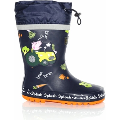 Regatta Детски гумени ботуши Regatta Unisex Kids' Splash Wellies - Navy Tractor