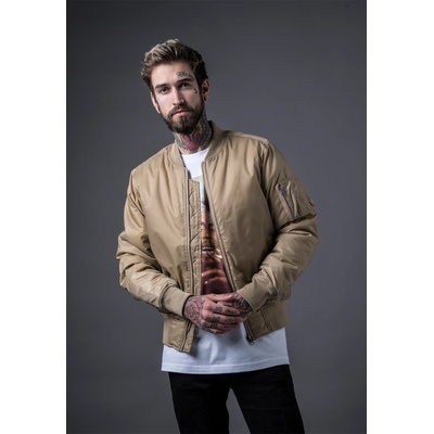 Urban Classics Мъжко бежово яке тип бомбър Urban Classics beigeUB-TB861-00003 - Бежов, размер S
