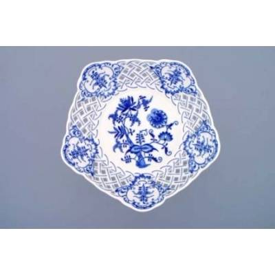 Český porcelán Dubí Mísa pěticípá na ozdobné nožce 70350 Cibulák 24 cm