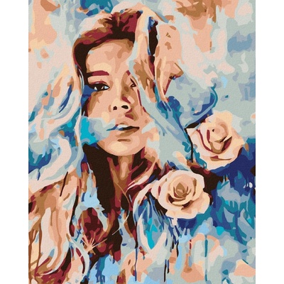 zuty Malování podle čísel Růžová žena 40 x 50 cm bez rámu a bez vypnutí plátna