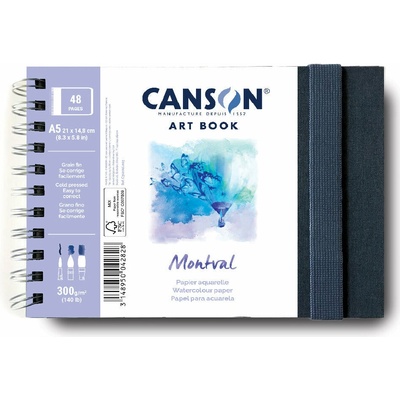 Canson Akvarelový blok Montval CP 300 g/m² A5 48 listov pevná väzba